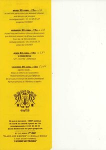 Les méridiennes - flyer verso